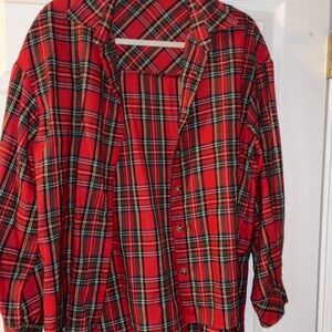 Red Plaid Flannel SHEIN Shirt